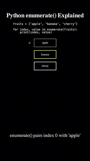 Python enumerate() Explained in 60 Seconds 🔥 | Learn Python Faster #coding