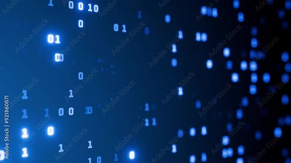 Blockchain technology. Artificial intelligence. Camera movement through a digital tunnel. Digital background. Blockchain technology. Binary background. Virtual reality.