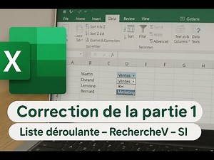 📑 Excel - Exercice corrigé Partie 1 – Liste déroulante, RECHERCHEV & Formule SI