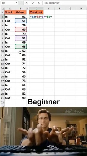 Noobs struggle PROS excel! 😱 #excel #office #spreadsheet