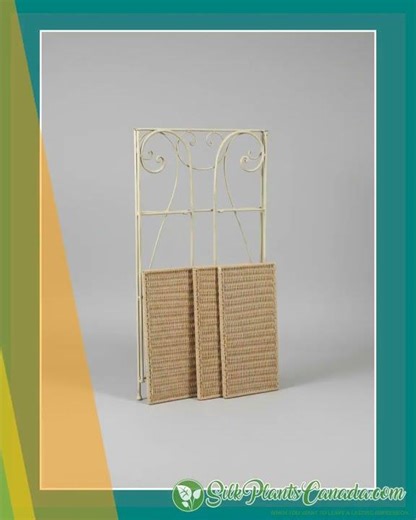 White Wash Metal Wicker Stand with 3 Shelves for Decor