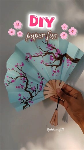 DIY paper fan tutorial🌸 #fyp #diy #paper #craftideas #easy #2026 #shorts #ytshorts