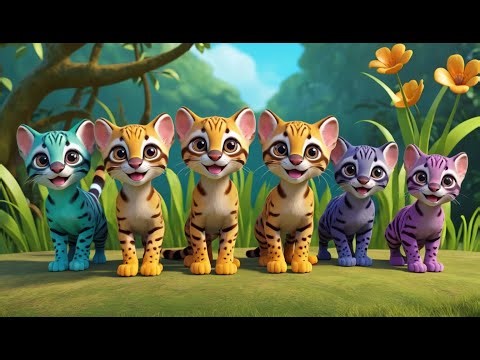 Five Little Ocelots Pounce Pounce Pounce | Wild Animal Song & Counting Rhyme