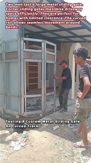 Testing A Custom Metal Sliding Gate On Curved Track