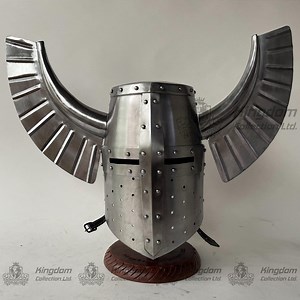 Medieval Templar Fantasy Warrior Helmet Knight Teutonic Crest Wing Helmet With Free Display Stand - Etsy