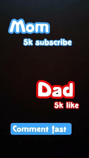 comment fast like for mom and dad💙❤️