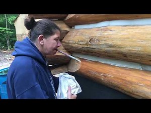 How to chink a log cabin log jam