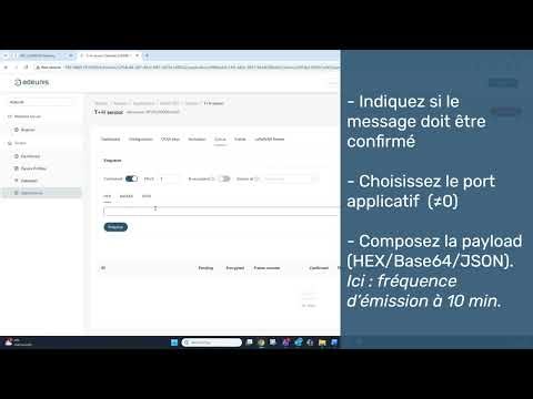 9 Downlink - IRIS passerelle LoRaWAN Adeunis - Mode LoRaWAN Serveur Embarqué
