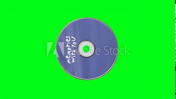 circular moving cd animation with green screen background