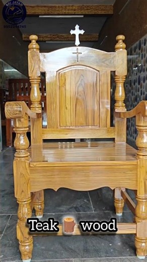 A chair 🪑 to cherish/Teak wood church chair✝️/ customized making #shorts #woodenchair #crosschair✝️