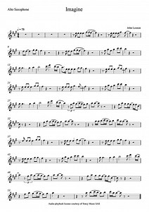 Imagine (Saxophone alto, en la majeur) (John Lennon) - Partition Saxophone