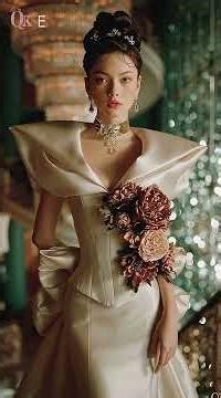 One Staircase, 13 Duchesses｜Sculpted Satin Couture Gown Edit #weddingdress #shorts #music#titanic