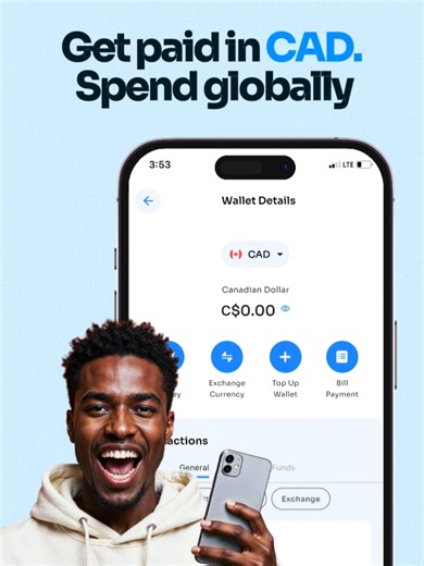 Money shouldn’t stop at borders. Move your CAD freely. #UsePurseMoney #globalcitizen