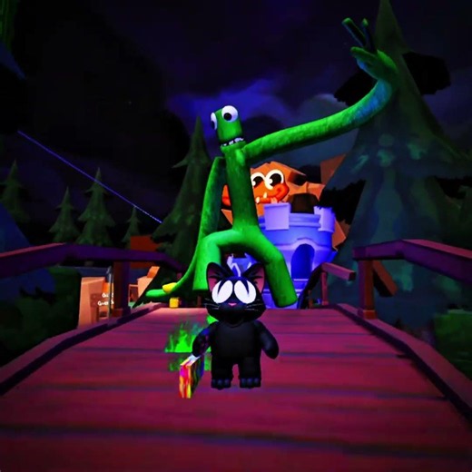 What If I Playing as Cat & Green Monster In Rainbow Friends funny moments #rainbowfriends #roblox
