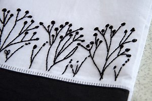 Blackwork Embroidery Plants Tea Towel Hand Embroidery Pattern Kit Beginner - Etsy