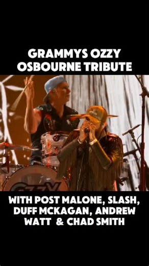 Post Malone, Slash, Duff McKagan, Andrew Watt & Chad Smith paid tribute to the late Ozzy Osbourne at the Grammy Awards, performing Black Sabbath's iconic "War Pigs." | BrooklynVegan