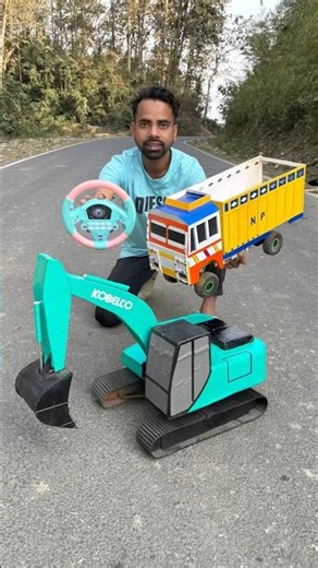 Big Rc Kobelco Excavator And Rc Tata Lorry Truck