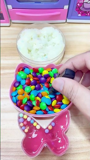 Satisfying Slime ASMR – Crunchy Snow Slime, Candy Beads & Butterfly Clear Slime | ASMR Video