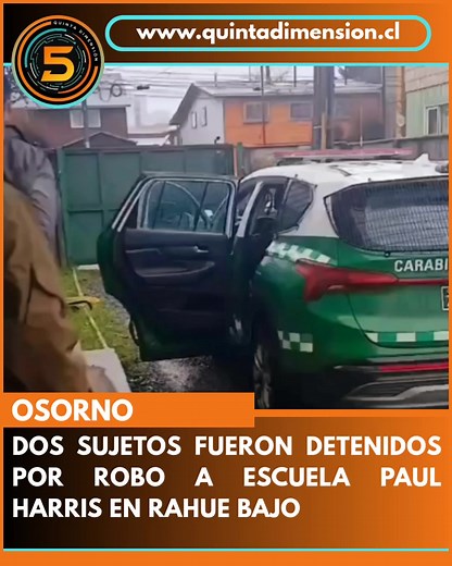 🚨 #Osorno: #Carabineros Subcom. #Rahue logró detención de dos hombres adultos por delito de robo en lugar no habitado en Escuela Paul Harris. Imputados tienen amplio prontuario policial. Por disposición de Fiscalía, los detenidos serán puestos a disposición de Tribunal. #OsornoGram #OsornoVip #OsornoChile #OsornoCity #OsornoChile❤ #InstaOsorno | Quinta Dimensión
