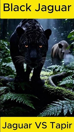 Black Jaguar VS Tapir #jaguar #tapir