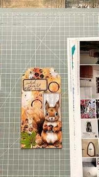 Gel print scrap into Autumn tag