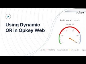 Using Dynamic OR in Opkey Web