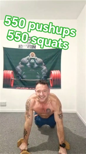 #Pyramid Push-Ups & Squats : 1,100 Reps Total #shorts #pushups #squats