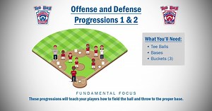 Tee Ball Drills: Offense and Defense - Progression 1 & 2
