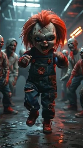 Chucky Doll dance with Zombies