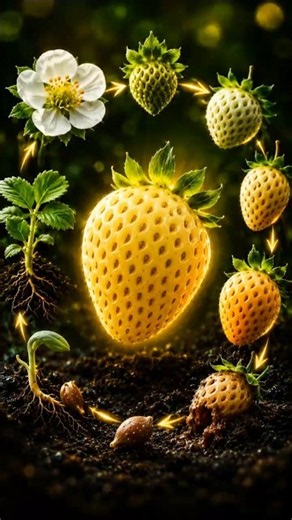 You Won't Believe How a Pineberry Grows! 🤯 | Life of Pineberry #shorts #asmr #fineberry