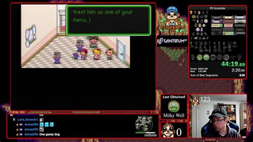 Earthbound PK Scramble tourney race vs. @raine_tv , maybe followed by more evil! Bot !rebuild in progress :( !tantrum