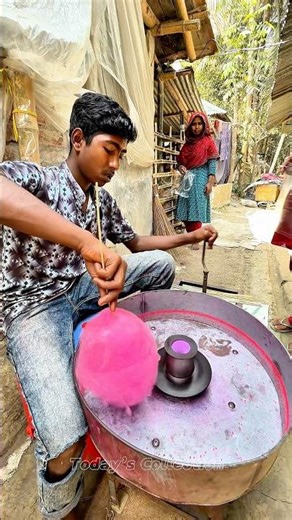Sweet Cotton Candy Making Process. #shorts #viral #candy