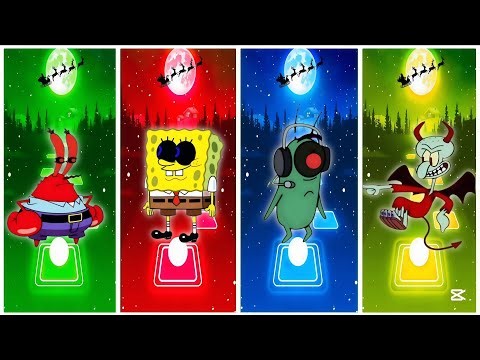 Mr Krabs Exe 🆚 Spongebob Exe 🆚 Plankton Exe 🆚 Squidward Exe | Tiles Hop Battle