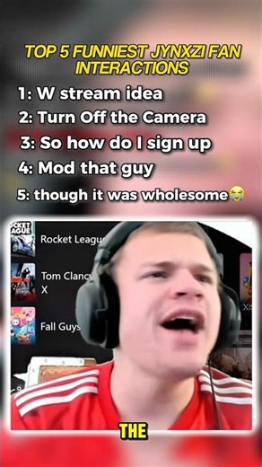 TOP 5 JYNXZI FAN INTERACTIONS! 🔝 🔥#siege #rocketleague #jynxzi #ranking #fan