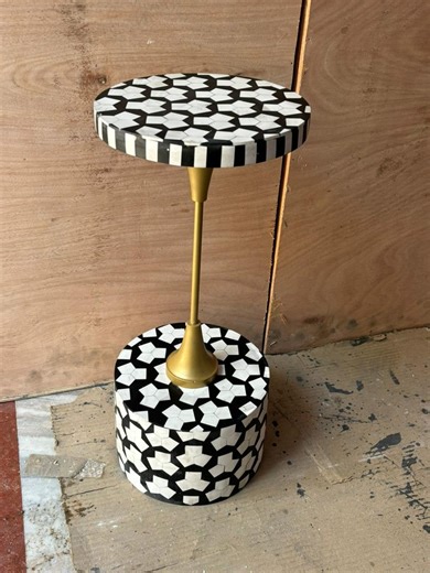 Handmade Antique Bone Inlay End Table Modern Honey Pattern - Etsy