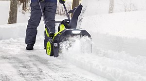 RYOBI 18V HP Brushless 18 in. Single-Stage Cordless Electric Snow Blower with (2) 6.0 Ah Batteries and Chargers PBLSN01K - The Home Depot
