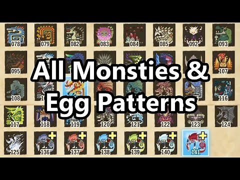 All Monsties & Egg Patterns (Palamutes Included) - Monster Hunter Stories 2 Monstipedia 100%
