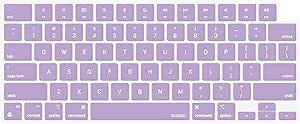 MOSISO Keyboard Cover Skin Compatible with MacBook Air 15 inch M3 A3114 M2 A2941/Air 13.6 A3113 A2681/Pro 14/16 M4 M3 M2 M1, Light Purple