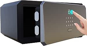 1.45 Cubic Fingerprint Password Safe Box, Security Box with Key,Safety Boxes for Home,Cabinets for Office,Lock Box
