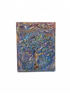 Textured Forest Tree Painting: Original Stretched Canvas Wall Art (8x10) - Etsy