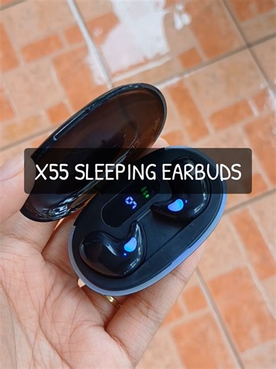X55 Sleeping Earbuds: Waterproof, LED Lights, Charger, and More!
