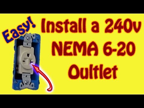 How to Wire a 240 Volt (220) Outlet for an Air Compressor - NEMA 6-20 - 12-2 Wire - 20 AMP Breaker