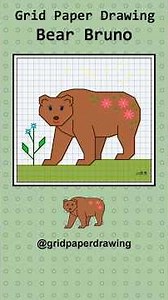 How to draw a bear on grid paper