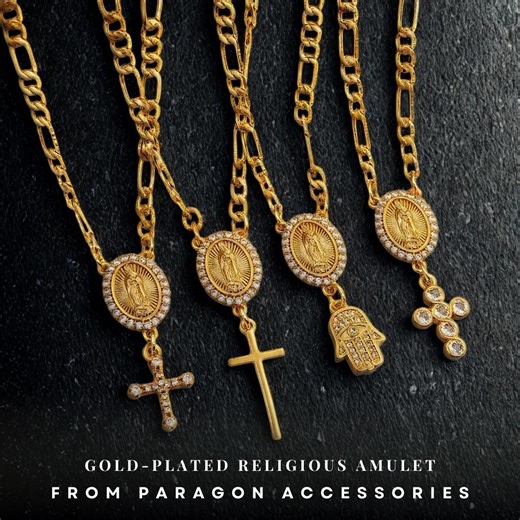 Gold Plated Religious Necklace | 7 Symbol Designs | Faith Pendant | Christian Jewish Islamic Jewelry | Spiritual Charm Necklace - Etsy