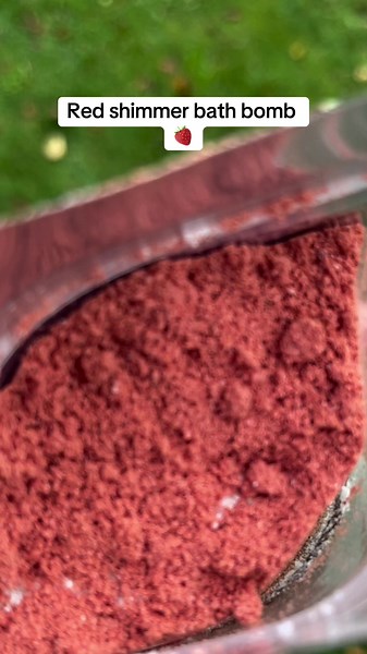 Red Shimmer Bath Bomb with Glitter for a Relaxing Bath Experience