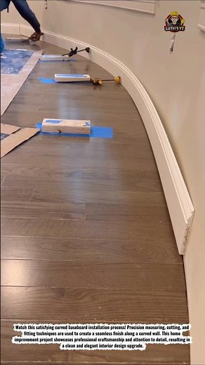Amazing Curved Baseboard Installation | Perfect Finish on a Curved Wall #Woodworking