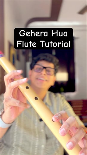 Gehera Hua (dhruandar) - Flute Tutorial | Lesson notes notation | Basuri dhun songs | Easy beginner