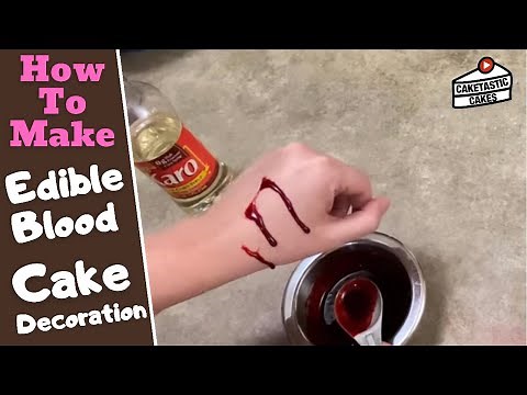 Edible Fake Blood for Halloween Cake Tutorial