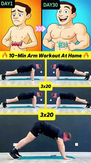 10 min arms workout at home 🔥💯 #shorts #health