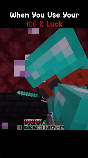 When You Use Your 100% Luck #minecraft #minecraftshorts #minecraftmemes